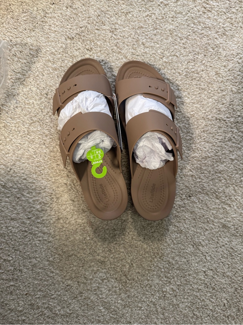 CROCS Women’s Double Strap Slide Sandals - Brown